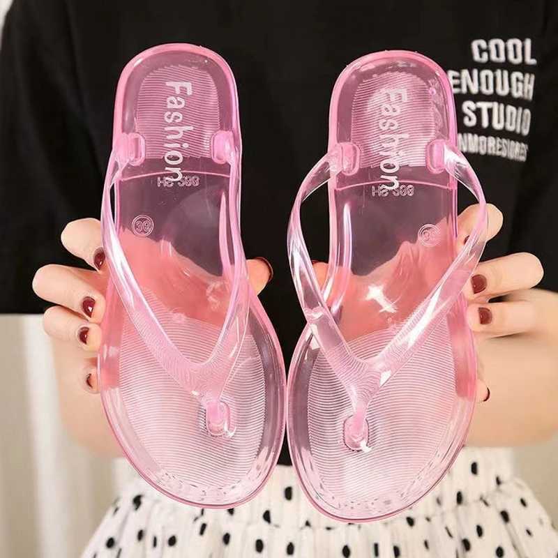 Beach flip womens moon sandals summer jelly shoes girls transparent slider solid Fi PVC flat N sliderXJ250407