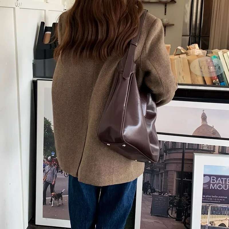 Autumn Women Retro Style Shoulder Tote Bags With Large Capacity Female New Fashion High Quality Handbag For Crossbody Carrying