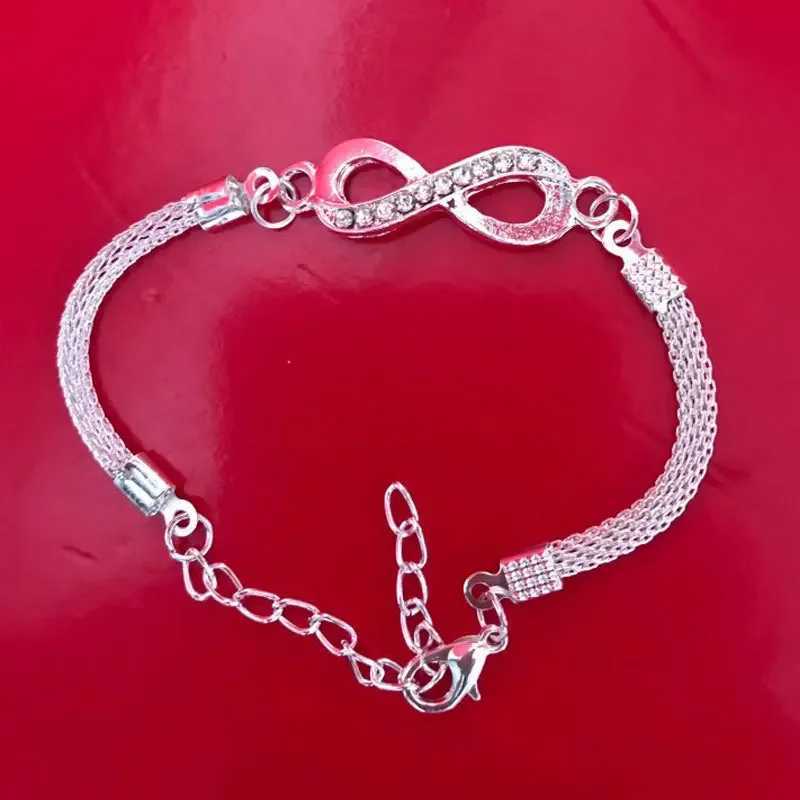 Delysia King New Fashion Unisex Simple Personality Unlimited Bracelet 8 She Crystal Inlay Jewelry ly GiftC250408
