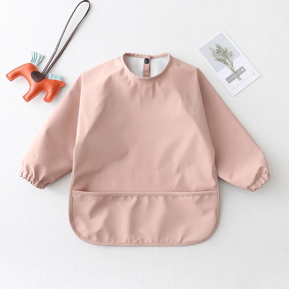 Solid Color Baby Pu Anti Dressing Eating Clothes Bib Super Soft Waterproof Baby Dirt Proof Feeding Clothe Soft Toddler Clothing 250408