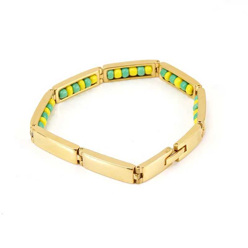 GD Religious Stainl Steel Bracelet Green And w Color Ora Hidden Bracelet w Beads Unisex BangleC250408