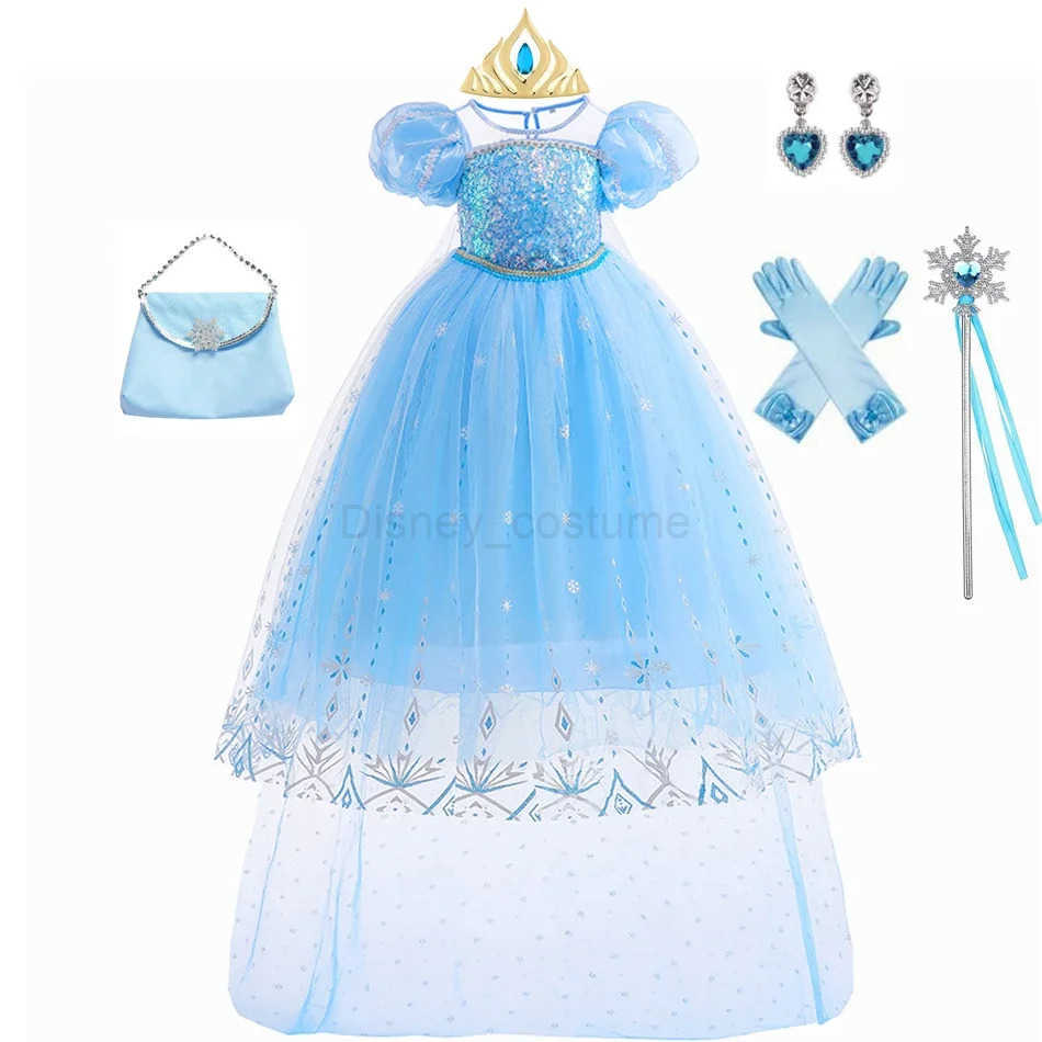 Disney Elsa dresses up as a girl childrens Halloween cosplay princess dress up childrens birthday party costume dress up X250408