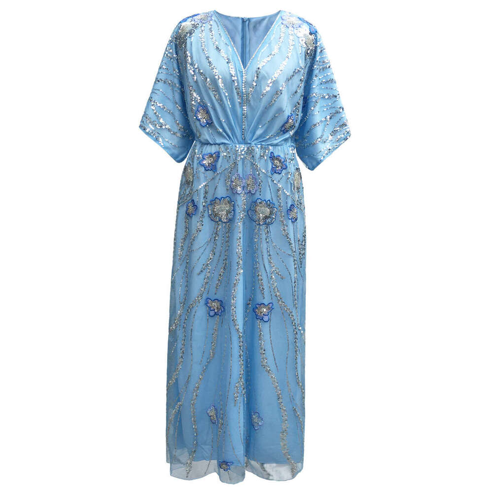 Cross-Border1920s Vintage Beaded Sequin Embroidered Evening Dress Ethnic Style Women