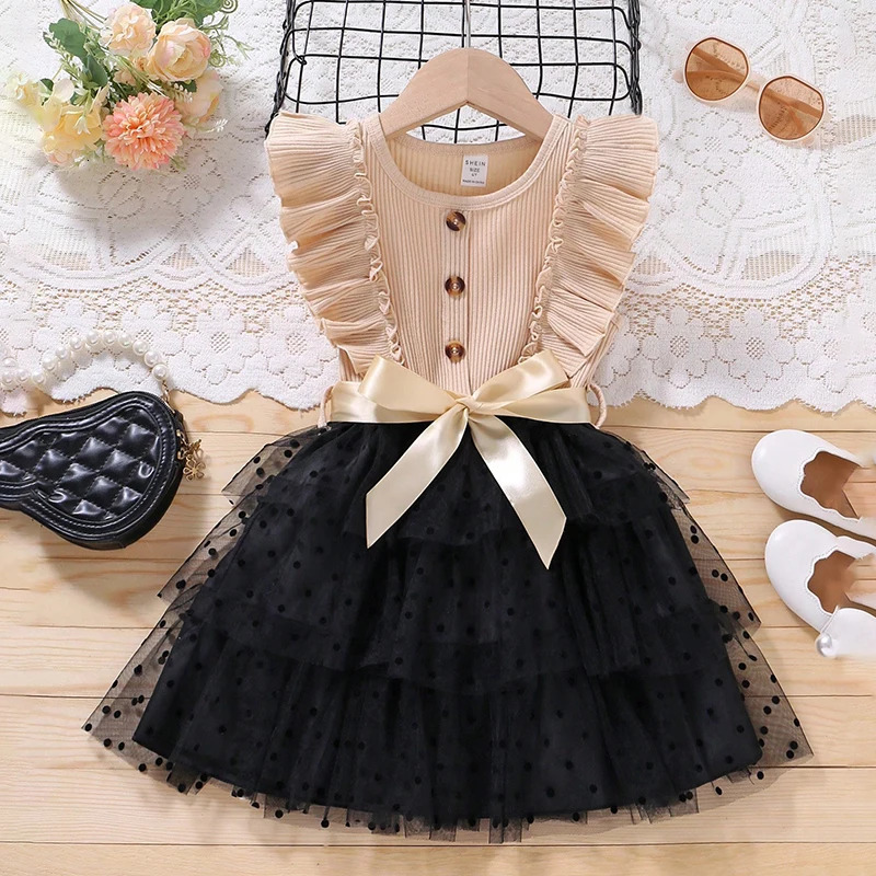 2025 Kids Dresses for Girls Short Sleeve Summer Dress Flower Party Costume Autumn Winter Dress Embroidery Children Clothing 250407
