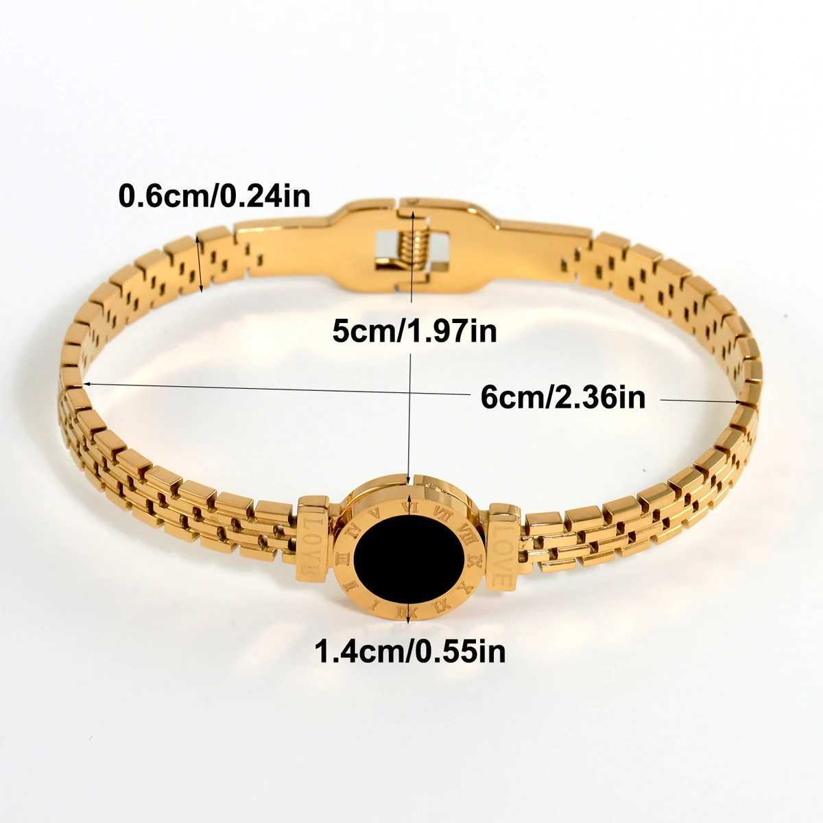 Classic stainless steel Roman numeral bracelet suitable for womens daily wear birthday parties wedding jewelry and girls gifts Y250408