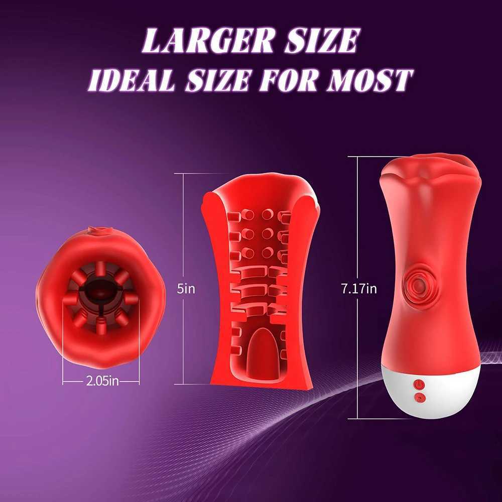 Automatic Male Masturbator Cup Vibrator Tongue Licking Oral Sex Real Vagina Pocket Pussy Penis Oral Sex ToyXJ250408