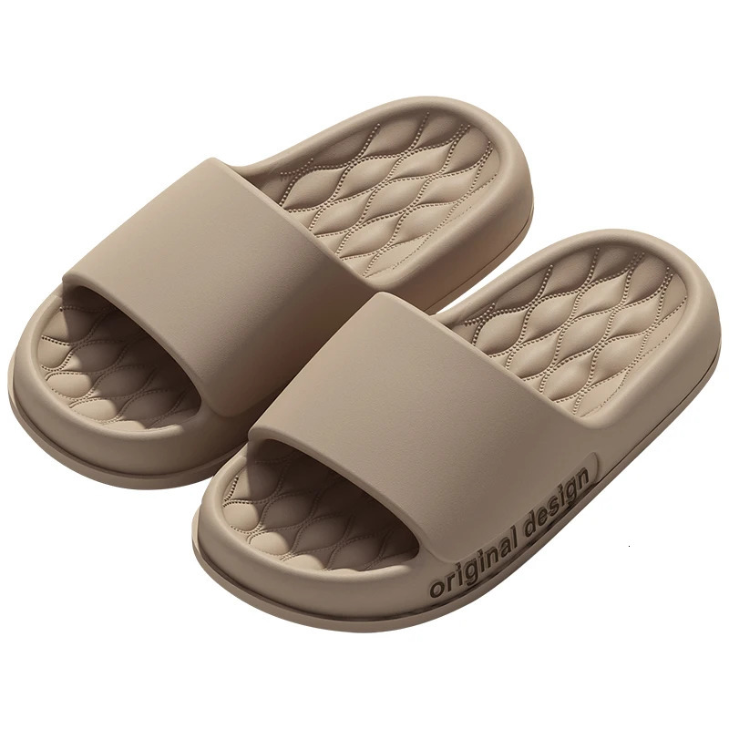 Men Trend Summer Slippers Soft Non-slip Sole Cloud Sandals for Home Beach Indoor Outdoor 250408