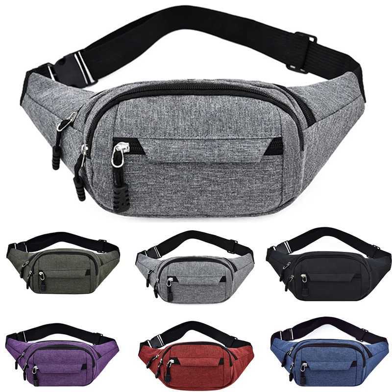 Mens corset bag waterproof outdoor sports bag canvas bag Korean waist bag Fanny bag cross body mens banana bag Z250407