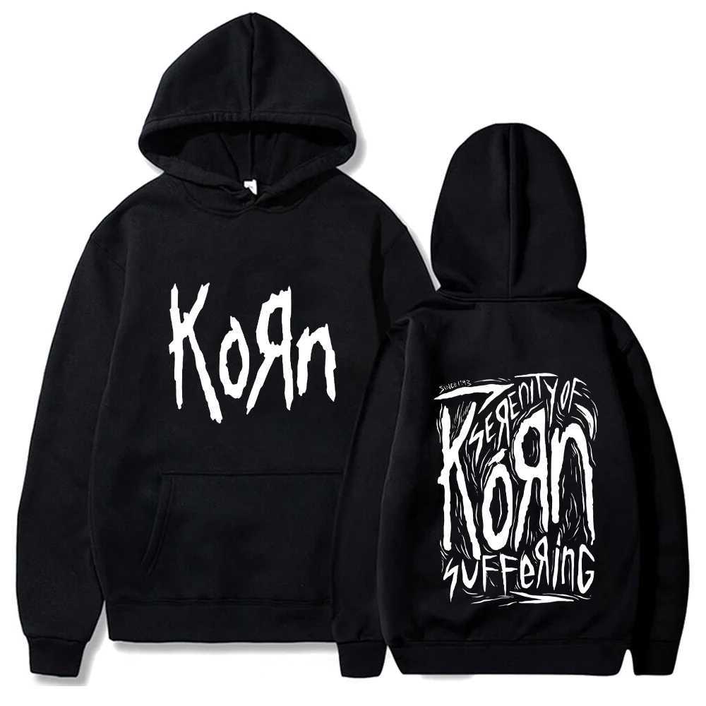 Rock band Korn has received a lifestyle print hoodie for mens retro sportswear unisex mens wool over Dalian hoodie loose streetwear W250408