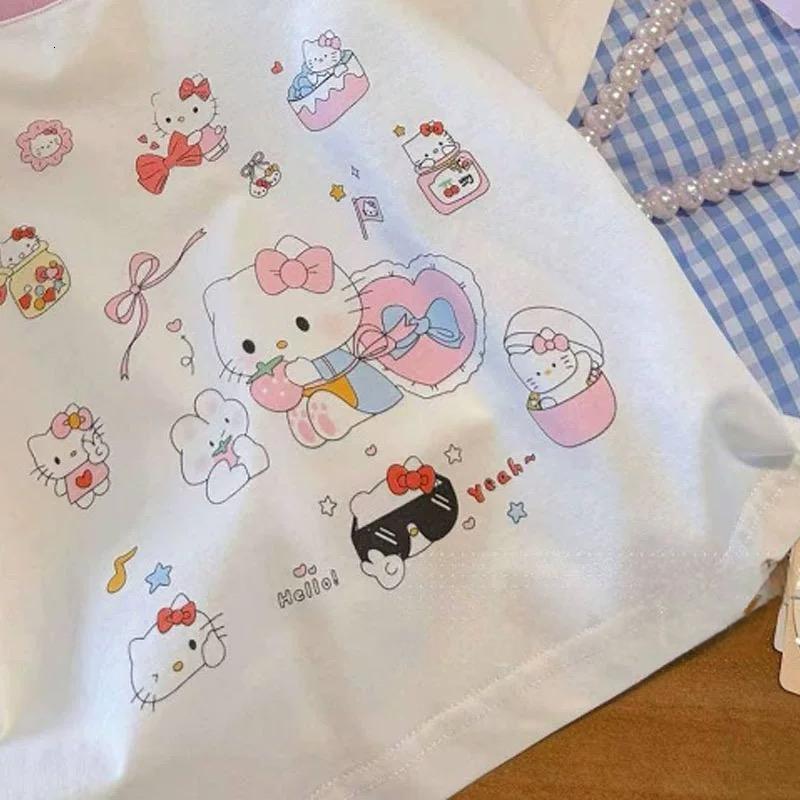 Ddmyshoesvip Girls Summer Short Sleeved T Shirt New Full Print Cartoon Cat Half Sleeve Children S Cute Western Style Top