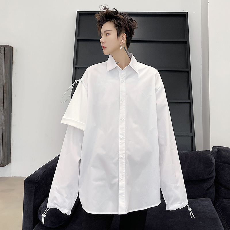 Ader Error Long Sleeve Shirt Casual Couple Dress Spring Summer Adererror Shirt Black White 220224