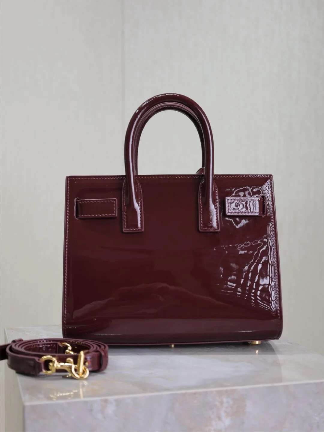 New Organ Handbag Diagonal Cross Shiny Leather Classic Fashionable Women's Bag