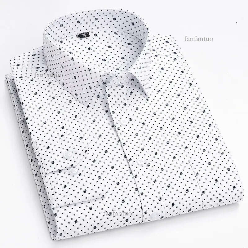 Black White Polka Dot Shirt Men, Mens Designer Casual Shirts: Long Sleeve Striped Dress Shirt for Men - Slim Fit Button Up