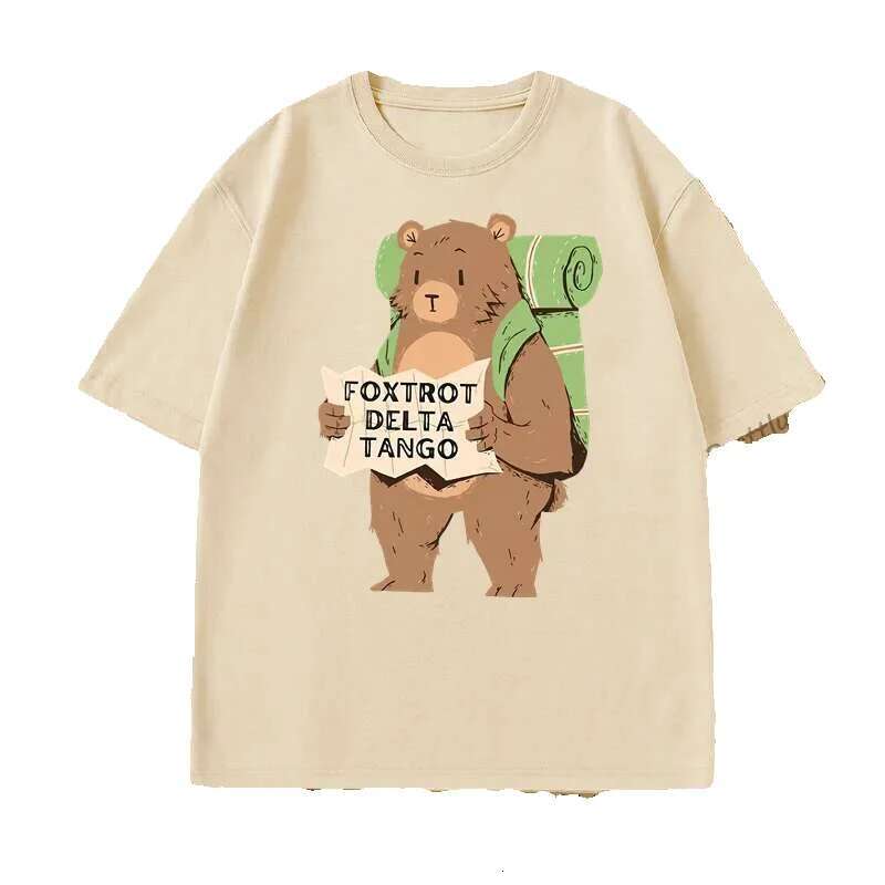 FDT Resistance Bear Foxtrot Delta Tango Graphic Men's and Women's Sportswear Loose Fashion Short Sleeve T-shirt