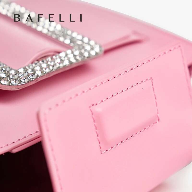 Women's Bags BAFELLI 2023 NEW WOMEN'S FASHION PINK EVENING HANDBAG SHOULDER BOXY BAG CASUAL PURSE BRAND DESIGNER LEATHER TREND LADY