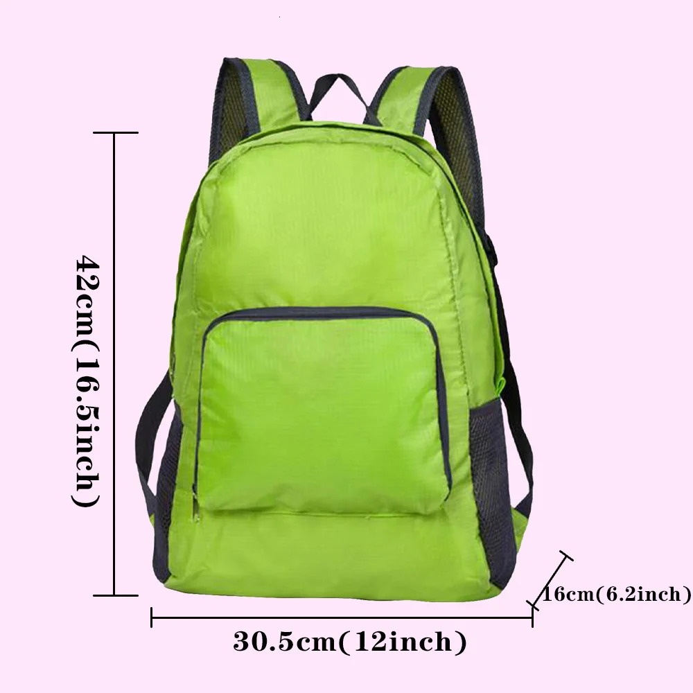 Outdoor Travel Lightweight Portable Foldable Backpack Love Print Folding Green Bag Ultralight Pack for Women Men Hiking Daypack 250407