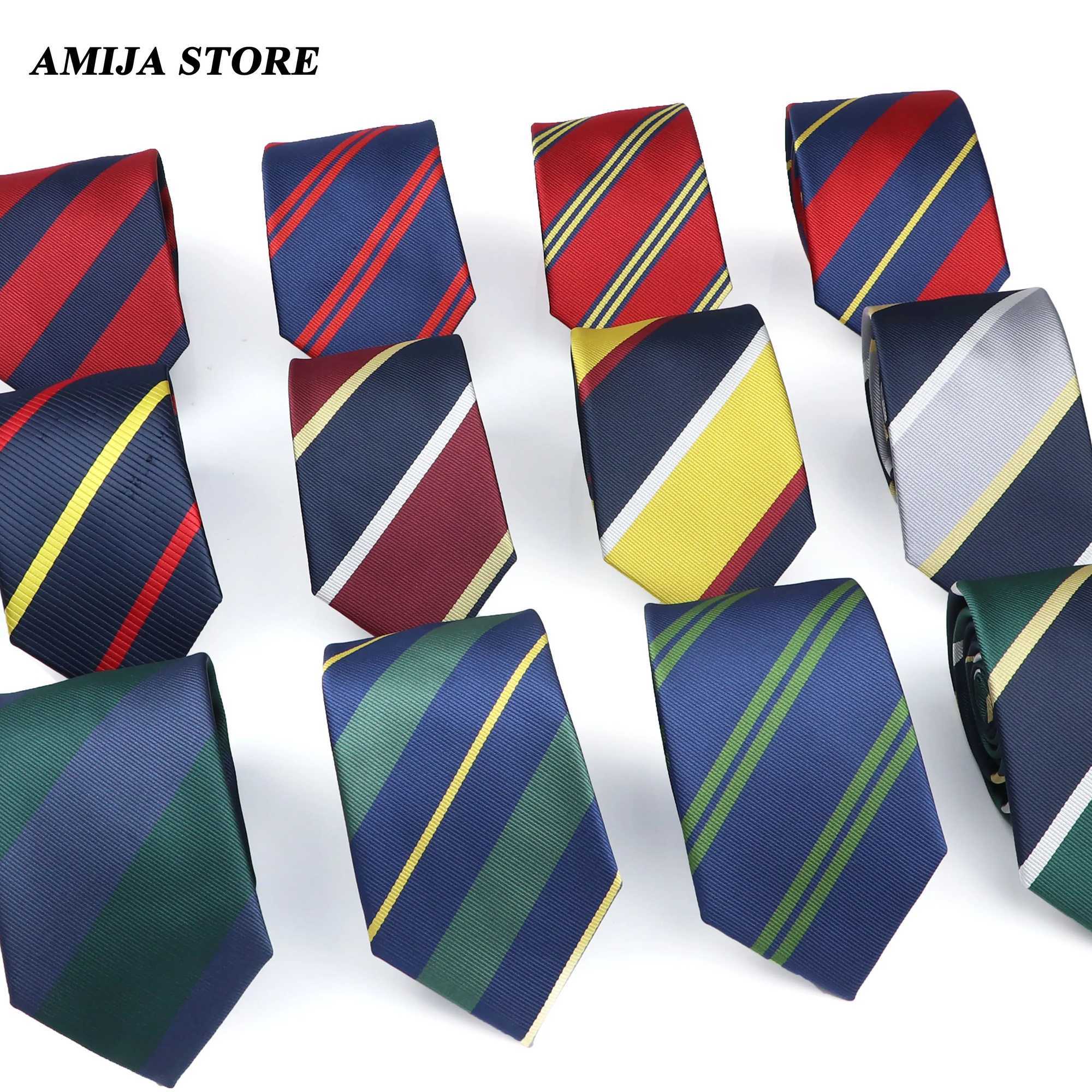 Brand New Mens Tie Red Blue w Striped Plaid Jacquard Necktie Daily Wear Accessories Cravat Wedding Party Gift For A Man X250407