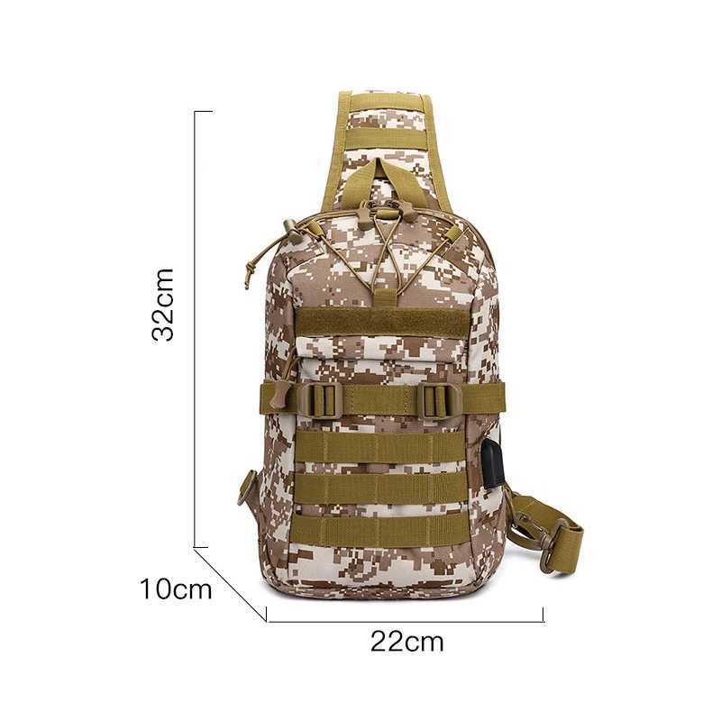 USB Charging Chest Bag Tactical Shoulder Sling Fishing Camping Hiking Bags Travel Duffle Mochila Outdoor Fanny Pack ClimbingC250407