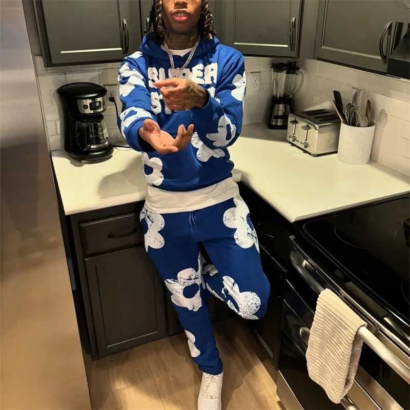 Mens Hoodies For Men Clothing Embroidery Sweatshirt Suit Man Tracksuit Pant Sets New In Hoodies Sweatshirts Sports Suits Set W251110