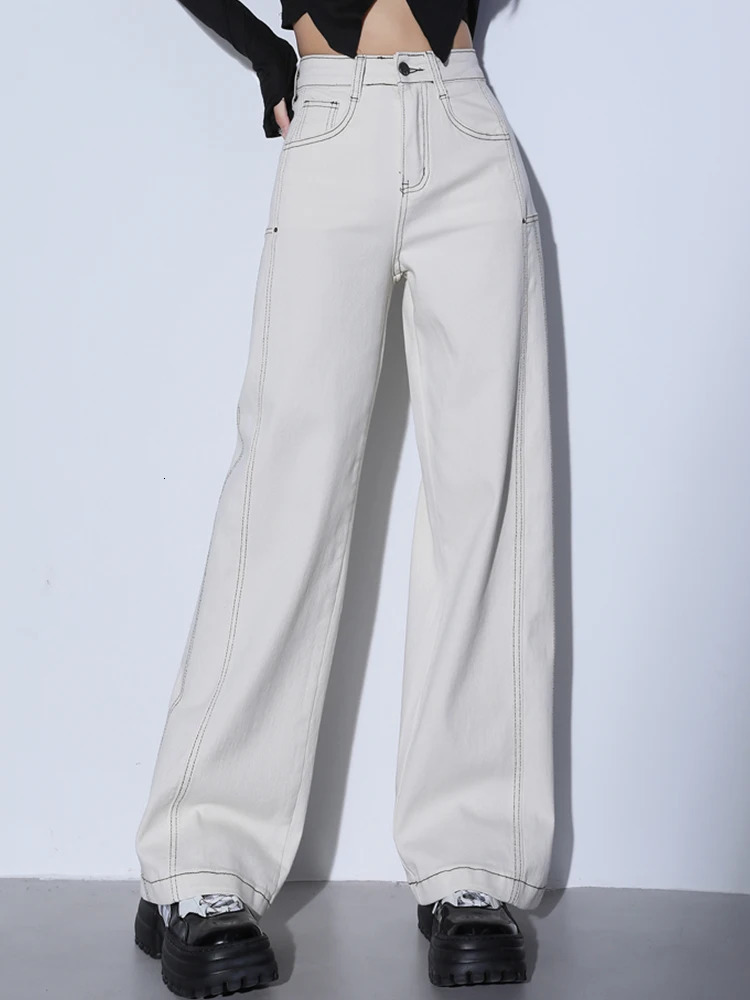 Botvotee milk white ultrathin suitable for wide leg jeans accessories women stylish and elegant Korean office high waisted denim 250407