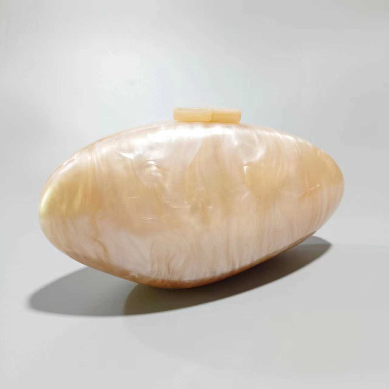 Womens bag new oval shell goose egg acrylic fashion dinner bag single shoulder diagonal span bag