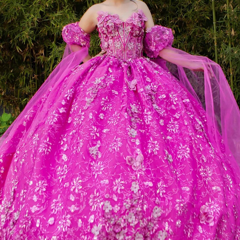 Rose Red Quinceanera Dresses Off Shoulder Ball Gown Sweet 16 Dress Sequin Applique Flower Beads Bow Tull Birthday Party Vestidos 15 De Anos