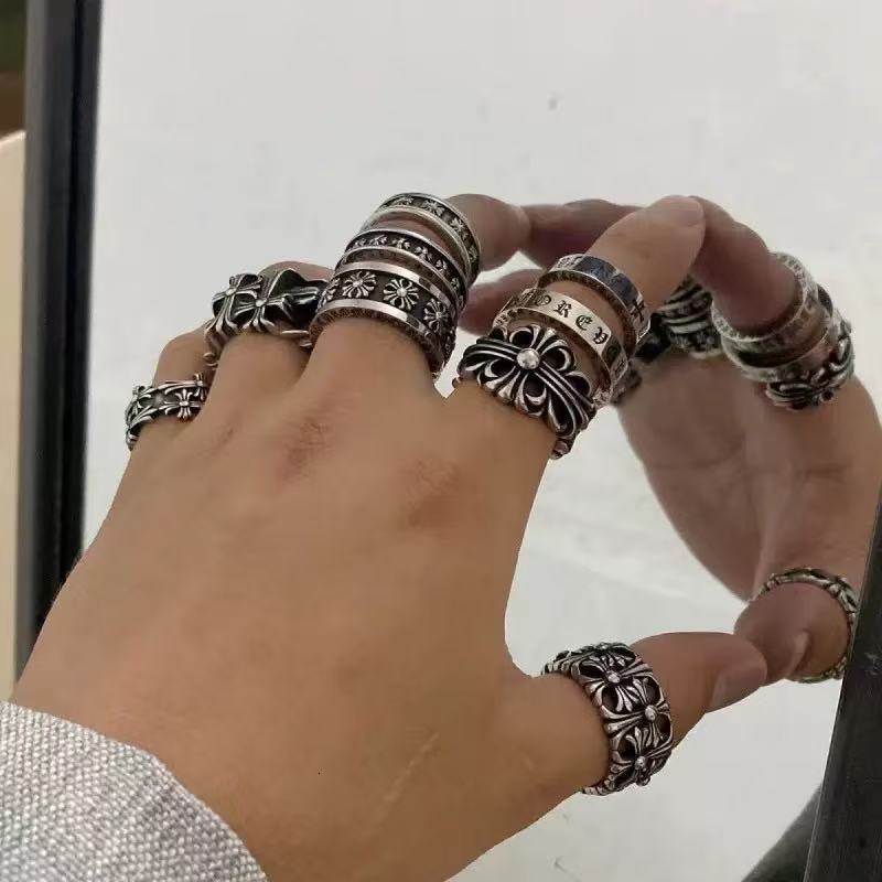 chromes Luxurys Nail Ring Mens Ring Love Rings Designer Fashion Titanium Steel Engraved Letter Pattern Designer Jewelry Ring Engagement Ring Rings for Women box b36