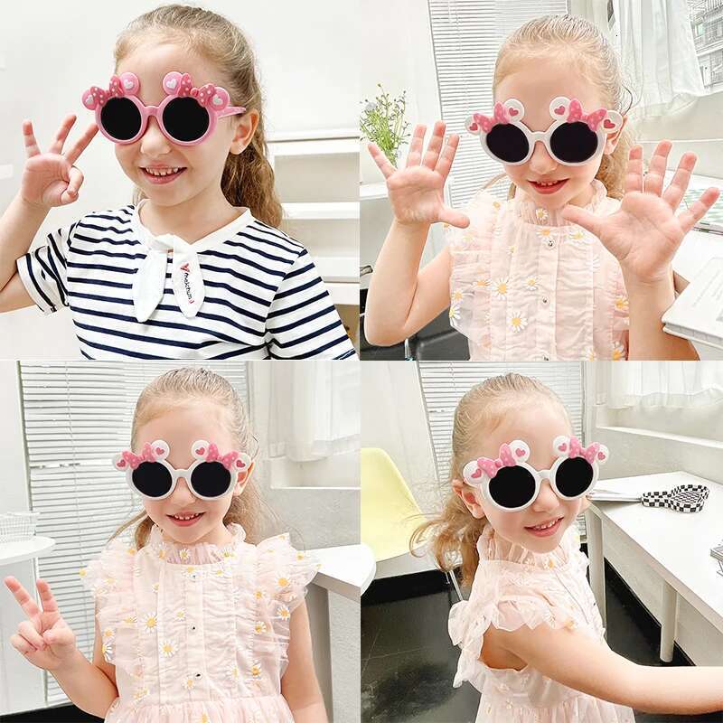 New Children Cute Cartoon UV400 Boys Girls Colors Outdoor Kids Sun Protection Sunglasses Baby Sport Shades Glasses