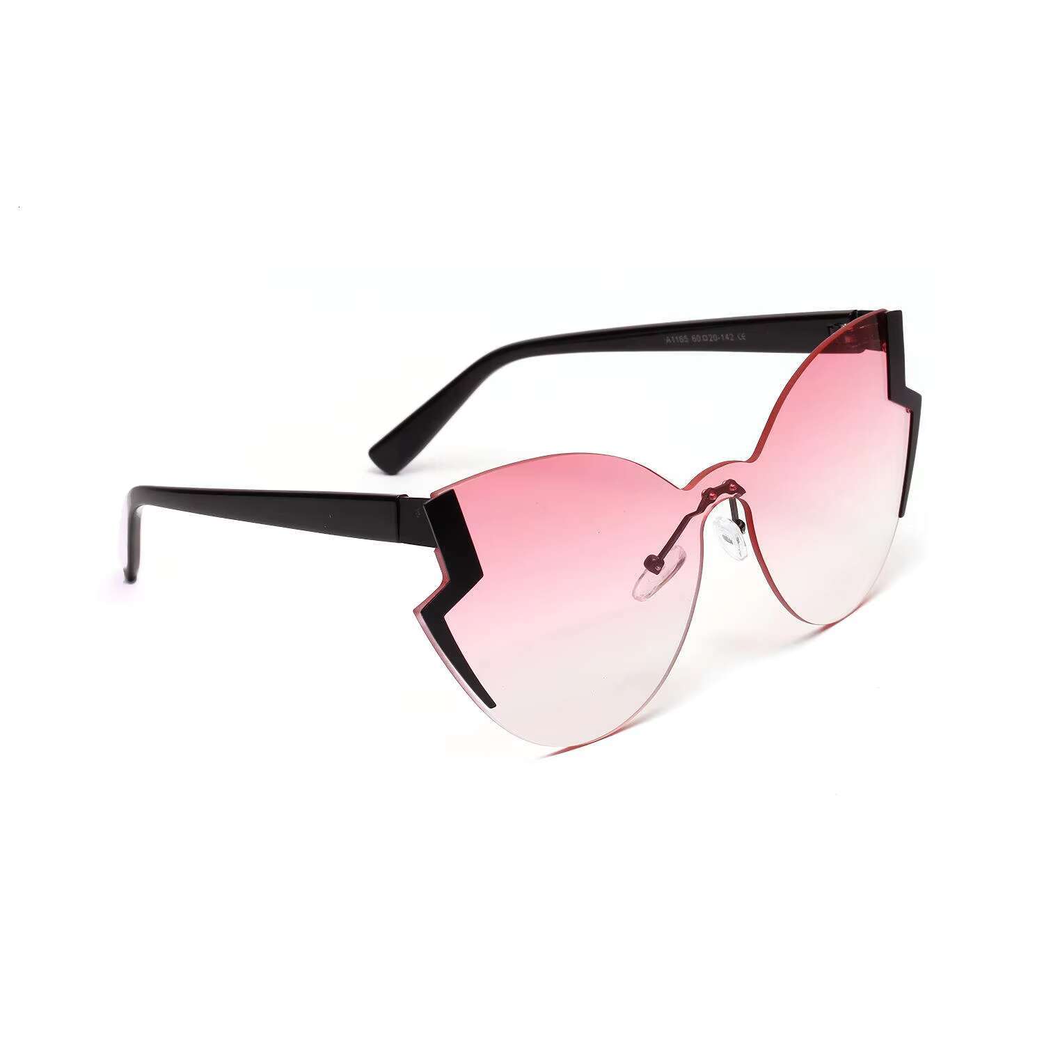 Unisex Fashion Gradient Cat Eye Butterfly Large Sunglasses AC Lens Metal Frames Custom Polarized Mirror