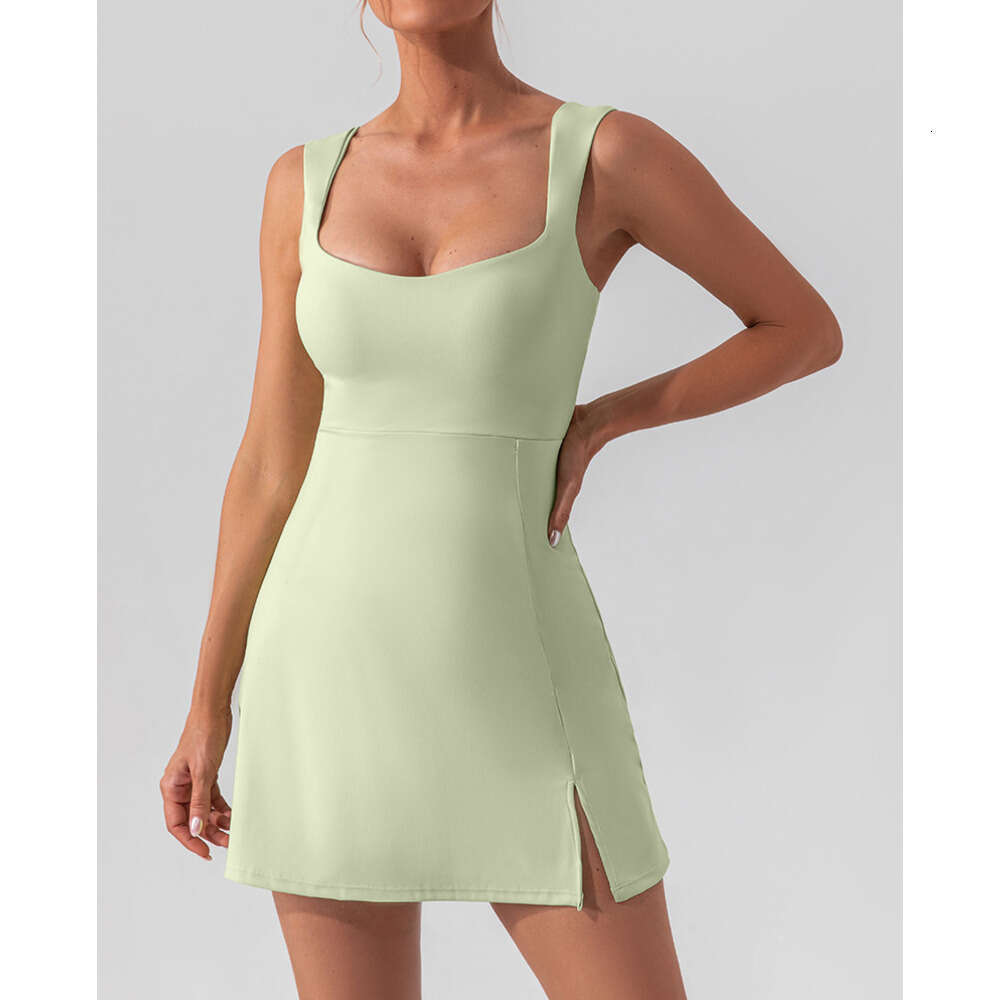 New sexy suspender solid color yoga tennis skirt, lightweight breathable outdoor golf sports dress, women's 2025 new style, chic and elegant clot