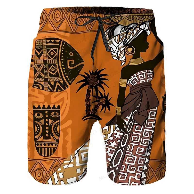 New African Mens Beach Shorts Summer Swimsuit Shorts Mens Surfboard Shorts Quick drying Casual Sportswear Swimming Shorts BoysXJ250407