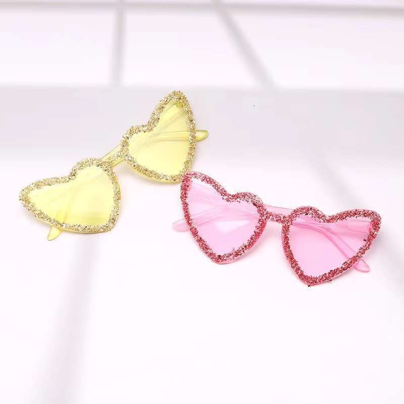 Candy Color Trendy Rhie Sunglasses Integrated Heart Shaped Dia Shades Glasses