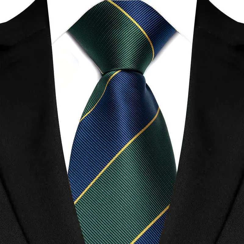 Luxury 8CM Mens Necktie Green Color Stripes Floral Solid Ties For Man Gro Jacquard Woven Neck Tie For Business Wedding Party X2504071
