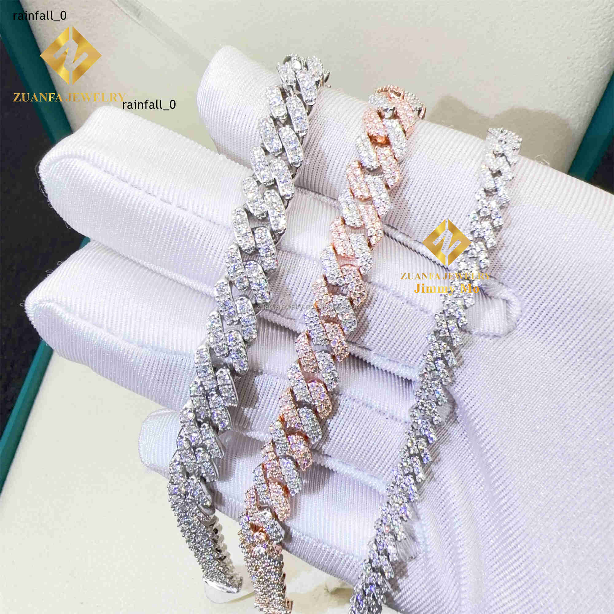 Best Selling Buss Down Rapper Jewelry 925 Sterling Silver Man Hip Hop Iced Out Vvs1 Moissanite Diamond Cuban Link Bracelet Men