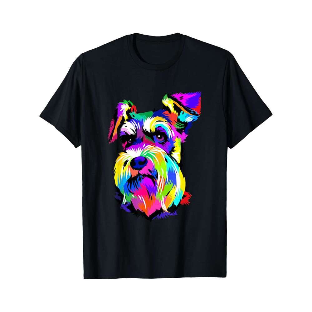 Designer T shirt Miniature Schnauzer Tshirt Pop Art Dog Mini Schnauzer Lover - 220g Tshits