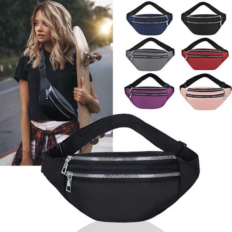 Womens waterproof waist bag fashionable casual chest handbag unisex sports travel wallet plain weave waist bag belly bag Z250407