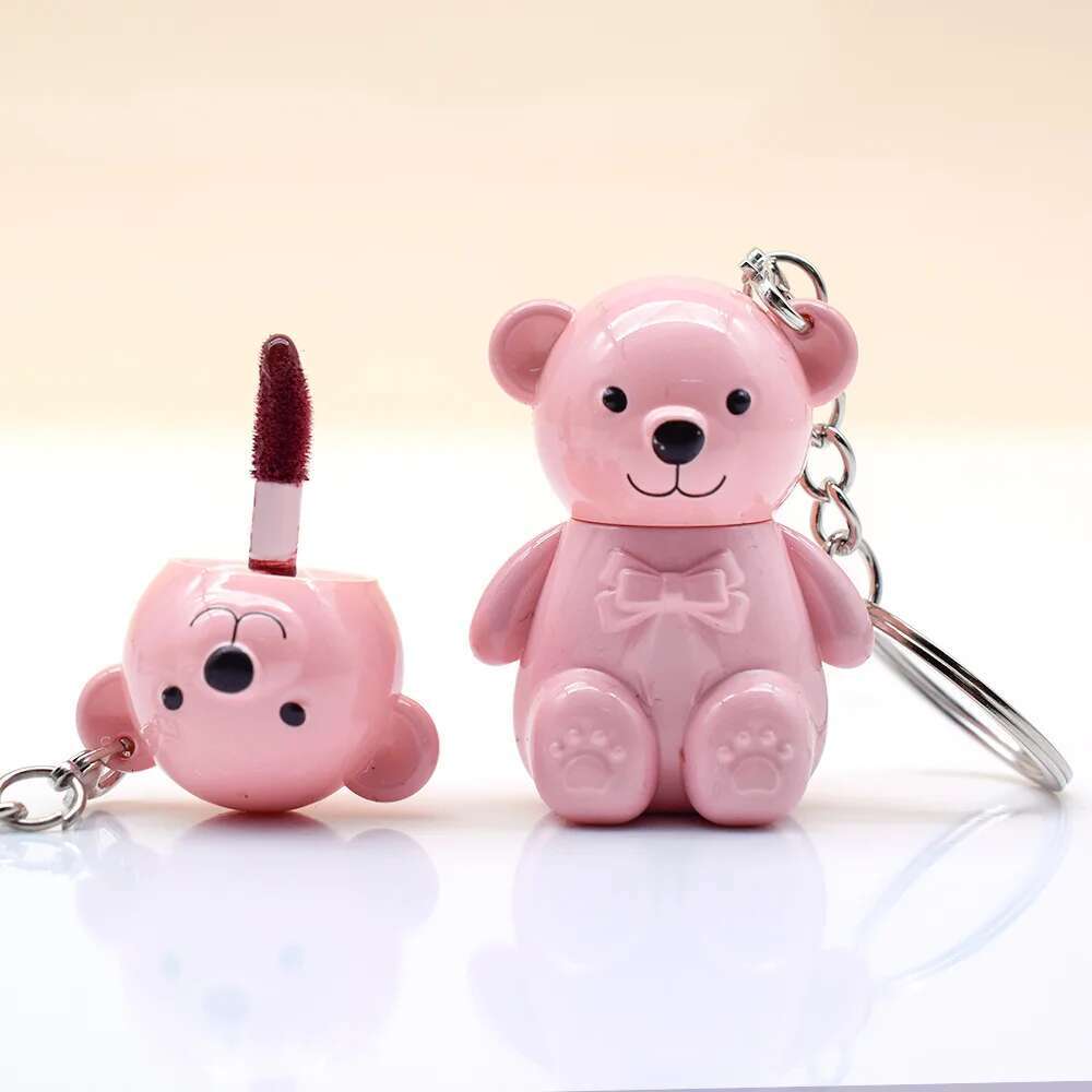 24Pcs Cute Bear Gloss 6 Colors Set Woman Longlasting Nonstick Lip Tints Lips Makeup Bulk Wholesale
