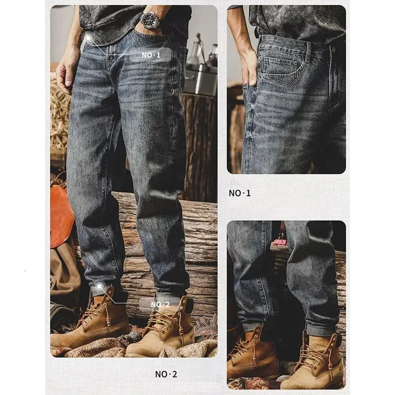 Spring and Autumn Mens Straight Leg Jeans High Quality Version Blue Trouser Fashion Cool Outdoor Party 250401