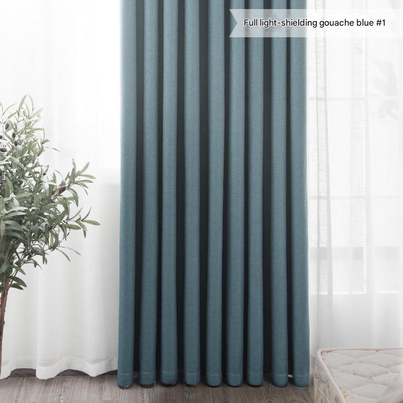 A851 Japanese style cotton and linen blackout curtain sun protection and heat insulation living room bedroom balcony office study restaurant finished 