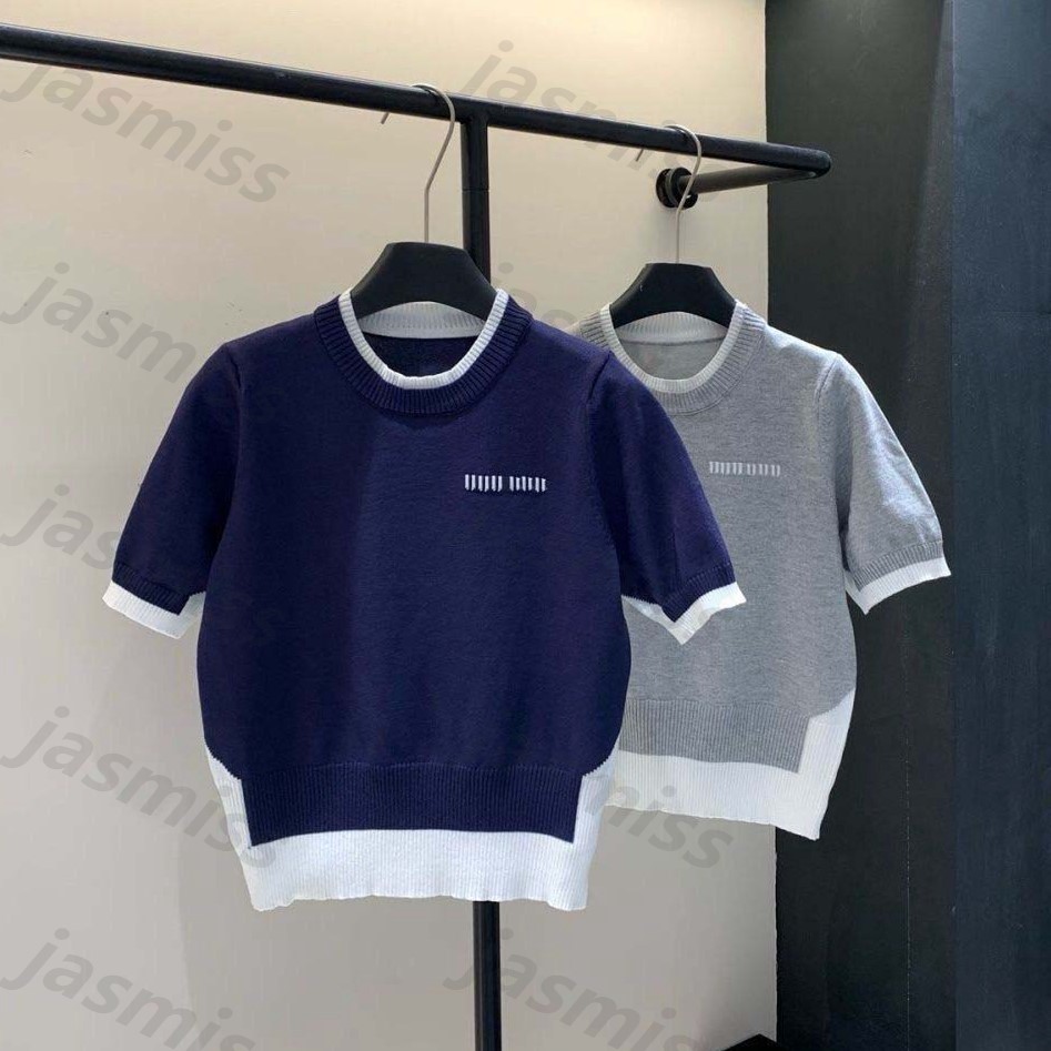 Letter T-shirts Designer Luxury T-Shirt For Womens Embroidery T Shirt Woman Tee Knitted Tees Womens Shirts Lady Tops -8 Ladies Teeshirts Clothing DZD2504082