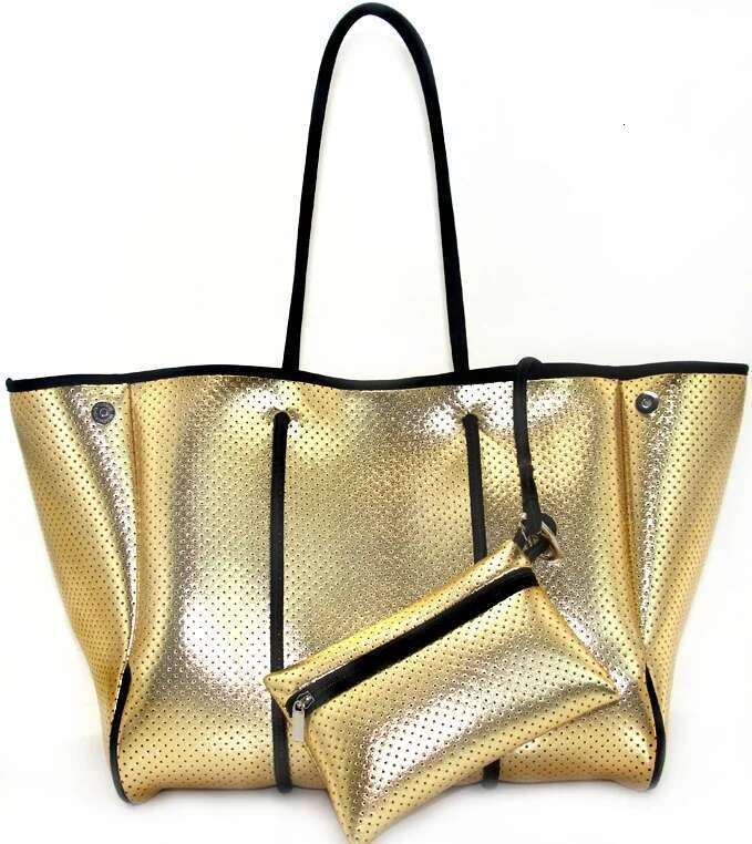 New Arrival Hot Selg Beach Tote Bag Wholesale Women Large Shopping Handbags Perforated Neoprene