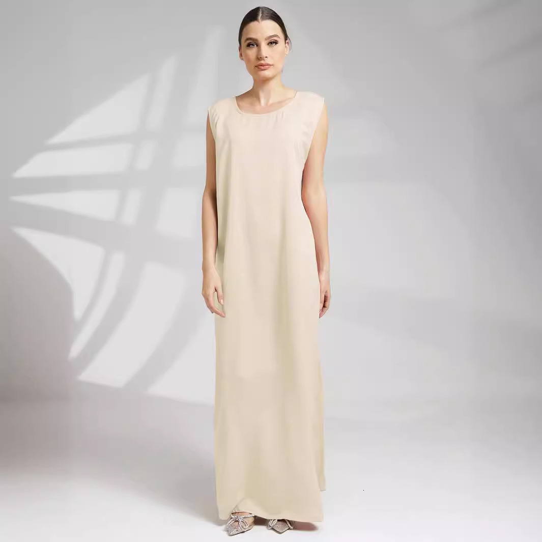 M Muslim Women S Abaya Bottom Inner Tank Top Loose Casual Long Skirt Sleeveless Dress