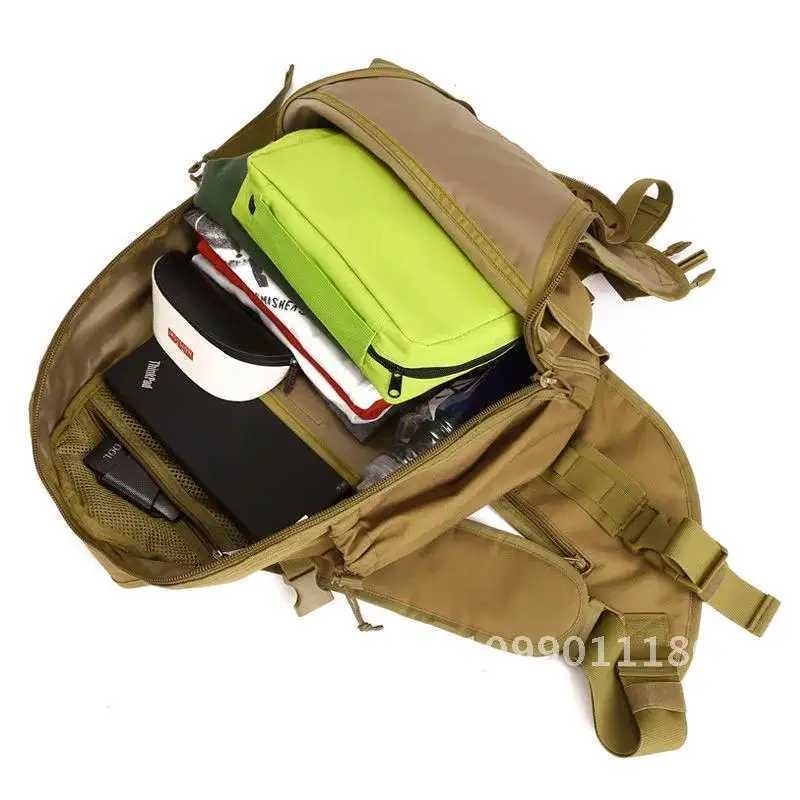 Men Tactical Backpack Single Shoulder Bag Chest Molle Crossbody Outdoor Camping Sling Waterproof Laptop Hunting Fishing BagsC250407