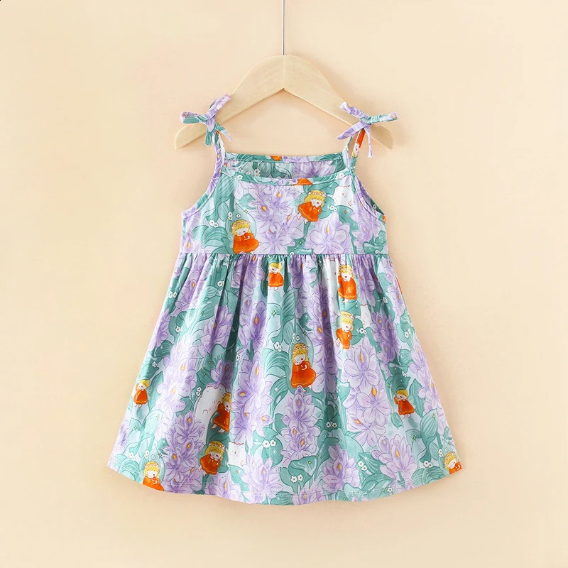 Girl Dress Cotton Summer Crushed Flower Kids Clothes Children Flower Dresses Sleeveless Princess Party Outfit Kids Clothing 250408