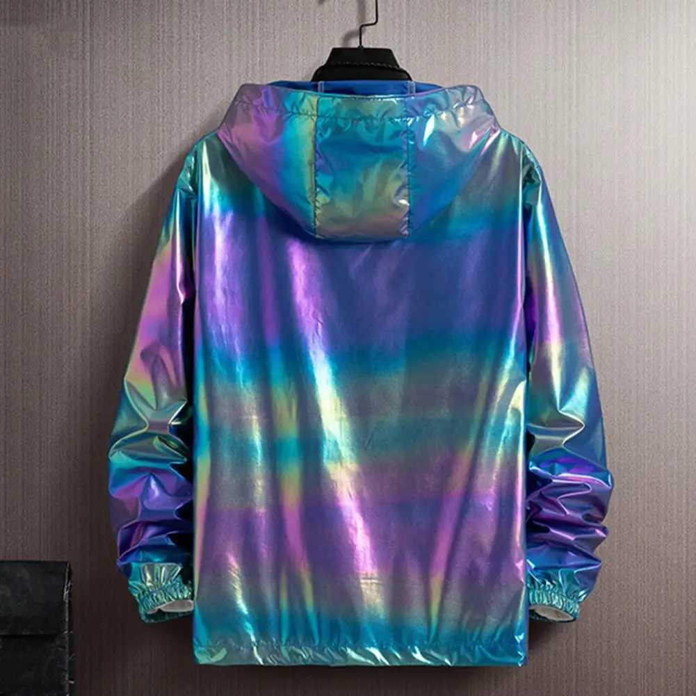 Sunscreen jacket spring and autumn colorful bright face Sunscreen clothing thin fashionable hooded windproof jacket streetwear M250408