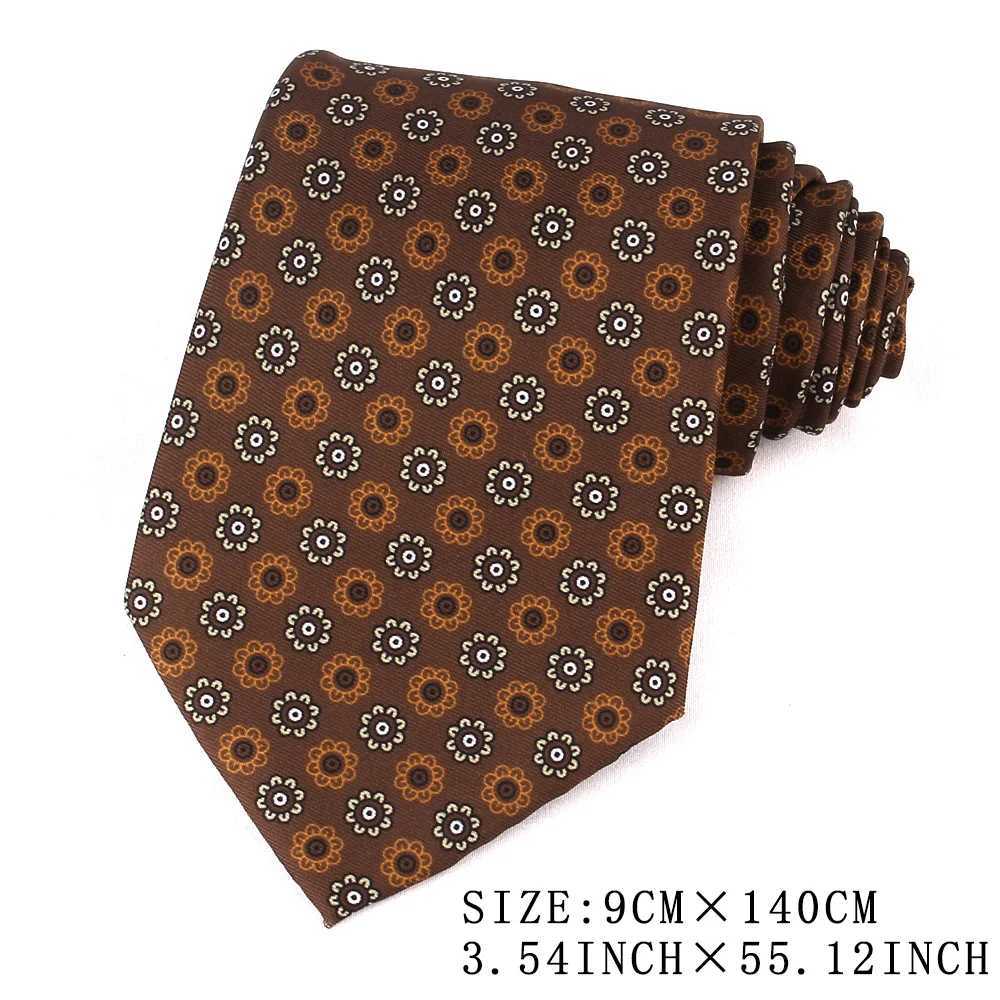 9 cm Wide Print Ties For Men Wen Paisley Neck Tie For Wedding Business Classic Gro Neckties Fashion Mens Flower Neck Tie X250407