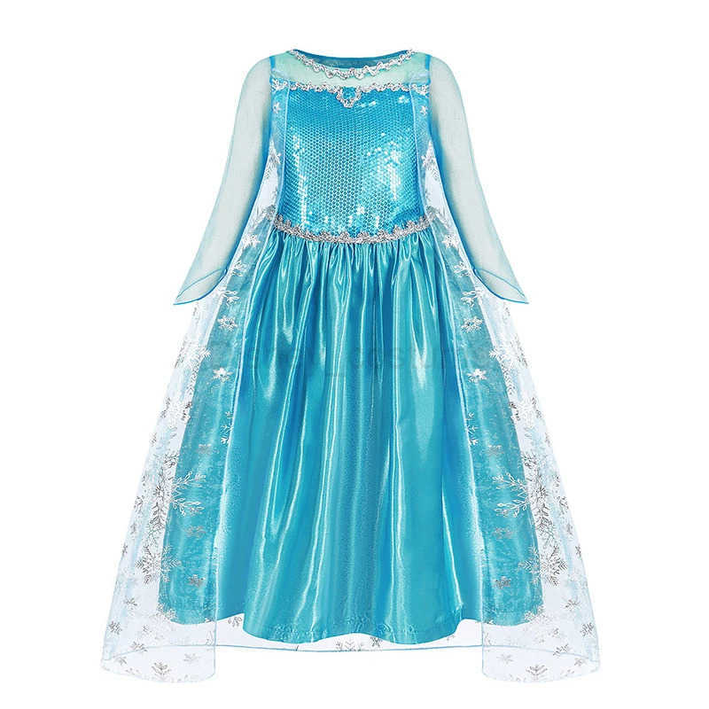 Disney Frozen Elsa Costumes Baby Girls Clothes Princess Mesh Sequin Dress Children Clothing Kids Birthday Blue Carnival Cosplays Dress X250408