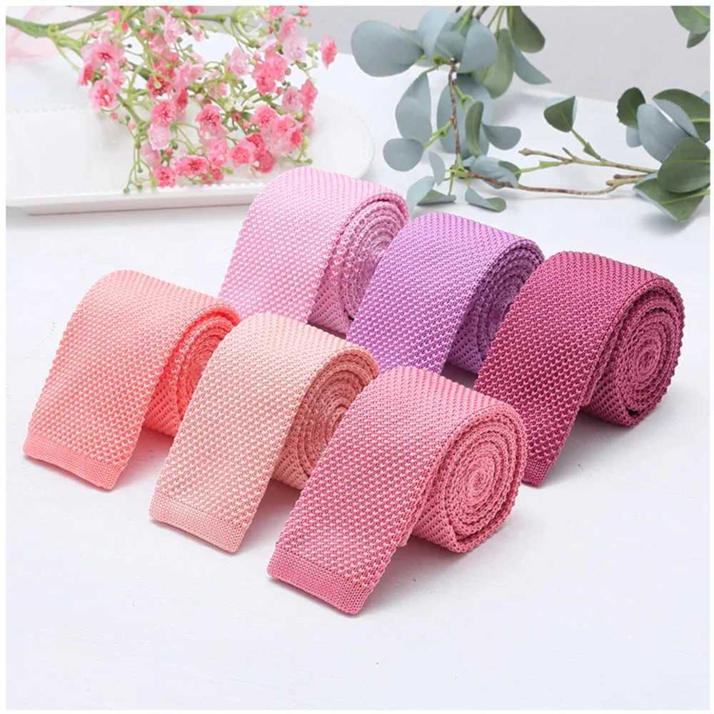 fashion 6 cm Mens knit tie skinny knitted necktie narrow slim gravatas mens wool ties knitting yarn designers candy color X250407