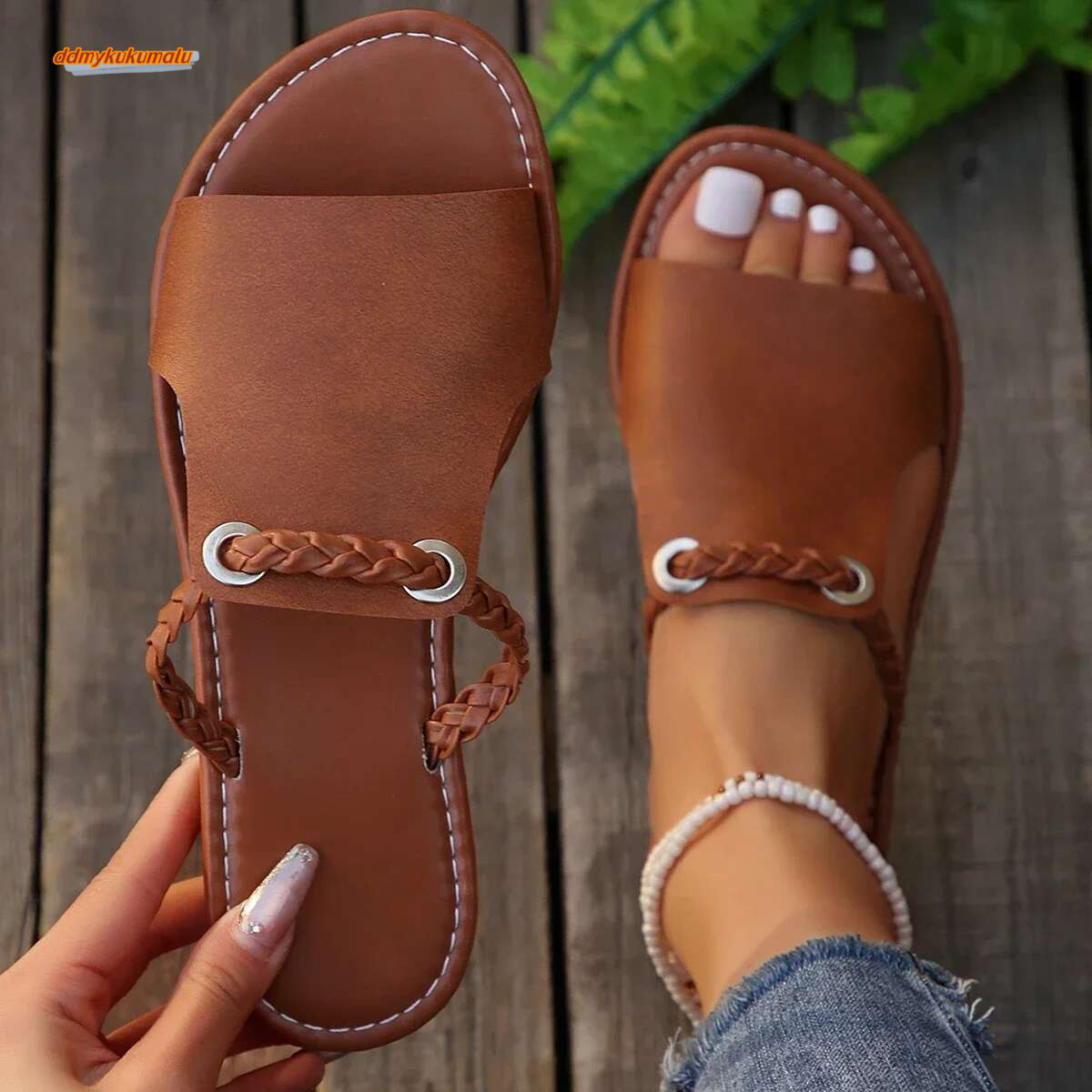 2024 New Summer Flats Casual Slippers Sandals Fashion Flip ps Beach Shoes Slides Women atos De Mujer