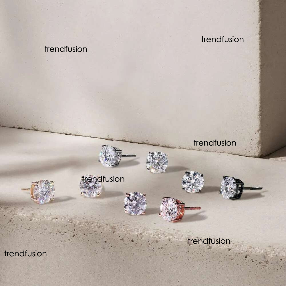 SMILEST Moissanite Spiral for Women, D-color VVS1 Clarity Laboratory Earrings White Yellow Rose Gold Ruthenium Crimson S Pure Sier Round